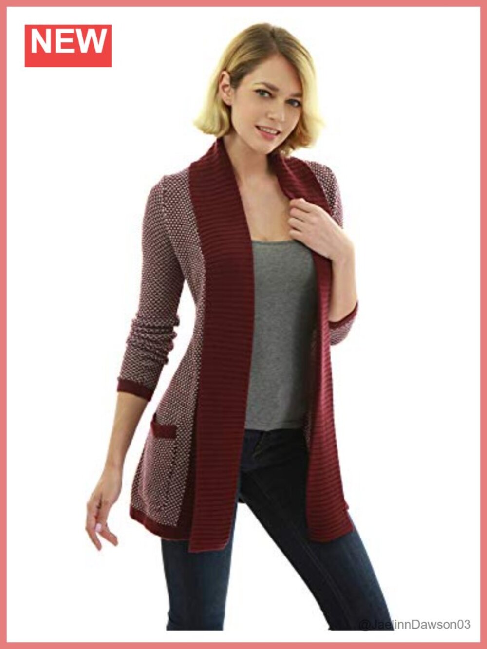 Open Front Long Sleeve Marled Sweater Cardigan